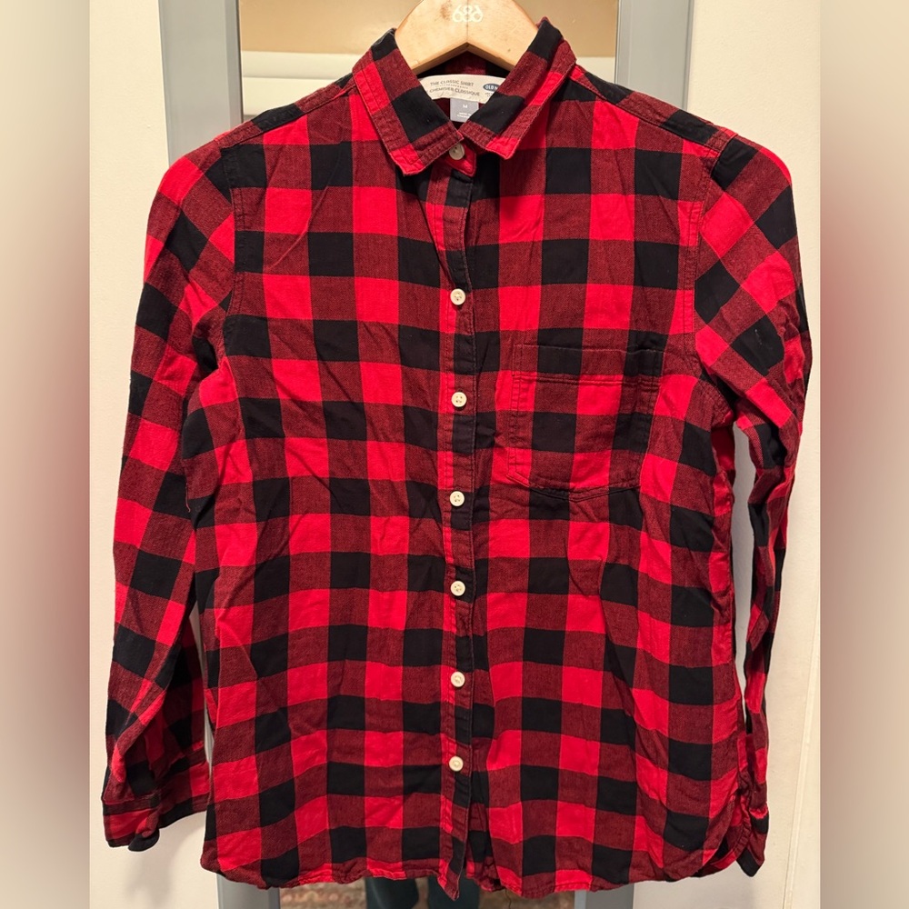 Old Navy Red and Black Checkered Shirt